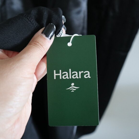 Halara satin midi dress, black, L - elegant women's office cocktail dress - Picture 6 of 7